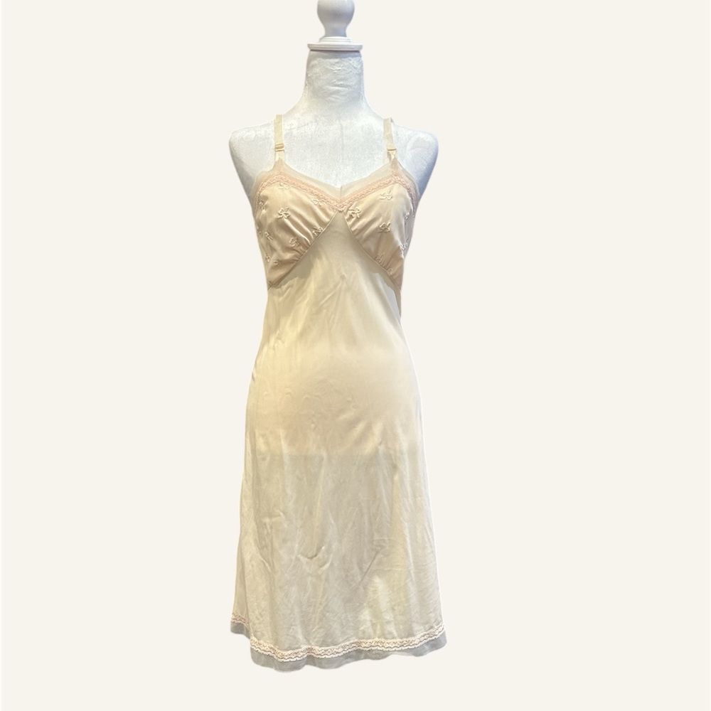Vintage Cream Dress with Bows